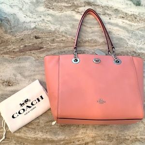 COACH Leather Tote // Peony